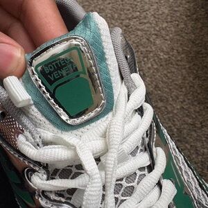 Bottega Veneta Teal and Metallic Sneakers